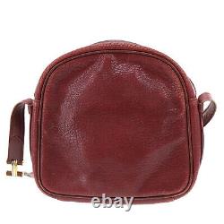 Must de Cartier Logos Shoulder Bag Bordeaux Leather Vintage Authentic #FF384 O