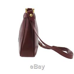 Must de Cartier Logos Shoulder Bag Bordeaux Leather Vintage Authentic #FF655 O
