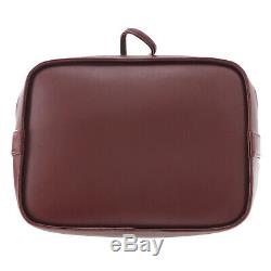 Must de Cartier Must Line Shoulder Bag Bordeaux Leather Vintage Auth #ZZ286 O