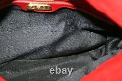 NEW! Authentic Vintage FENDI Red Suede Leather Flap FF Buckle Hand Bag Purse