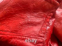 NORMA KAMALI Vintage Red Pill Matrix Faux PVC Leather Maxi Coat-Size 6/8-READ