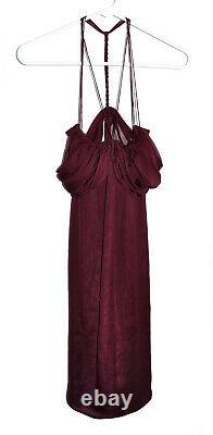 NWT Gucci Dress VTG 2002 Tom Ford 100% Silk Size 42 Wine Color Cocktail Length