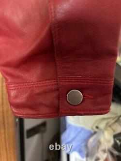 NYC JKT Hayden Red Leather Jacket Size M MEDIUM BNWT $455 NEW Vintage Look Crop