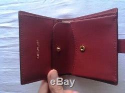New Genuine BURBERRY Small Vintage Check and Leather Folding Wallet Crimson