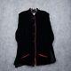 Nira Nira Jacket Womens Xl Extra Large Black Red Silk Asian Vintage New York