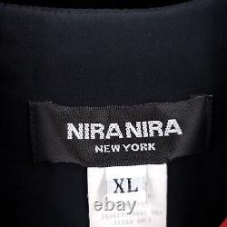 Nira Nira Jacket Womens XL Extra Large Black Red Silk Asian Vintage New York