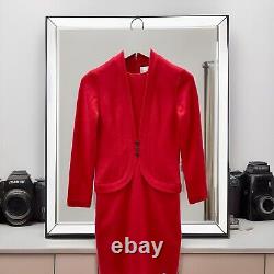 OSCAR DE LA RENTA Women's Sz 6 Red Vintage Dress Good Condition