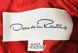 OSCAR DE LA RENTA Women's Sz 6 Red Vintage Dress Good Condition