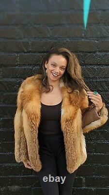 Olga Furs Vintage Red Fox Fur Coat Long Sleeve Size Small/Medium US