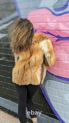 Olga Furs Vintage Red Fox Fur Coat Long Sleeve Size Small/Medium US