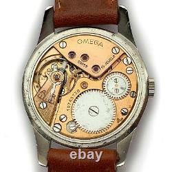 Omega Cal. 30-T2 PC 35mm, Red Star Dial Sub-Dial, Vintage Swiss Mechanical Watch
