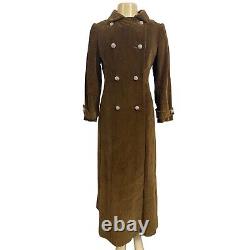 Originala Vintage 1960's Corduroy Maroon Double Breasted Women's Long Coat