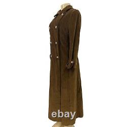 Originala Vintage 1960's Corduroy Maroon Double Breasted Women's Long Coat