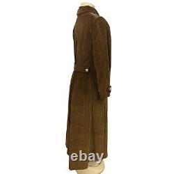 Originala Vintage 1960's Corduroy Maroon Double Breasted Women's Long Coat