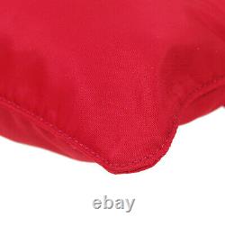 PRADA Cross Body Shoulder Bag #26 Purse Red Nylon Italy Vintage Auth JT09491
