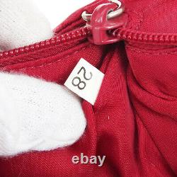 PRADA Logos Hand Bag Pouch #28 Purse Red Nylon Vintage Italy Authentic 00658