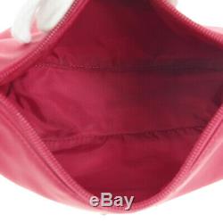 PRADA Logos Hand Bag Pouch #28 Purse Red Nylon Vintage Italy Authentic AK39743