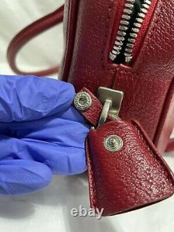 PRADA Vintage Red Cinghiale Leather Bauletto Bowler Handle Shoulder Bag
