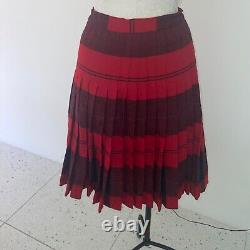 Pendleton Skirt Womens Size Small Vintage Red Reversible Pleated Plaid Wool