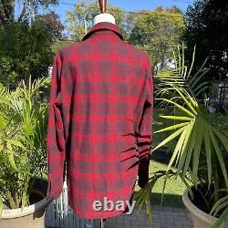 Pendleton Vintage Red Plaid Wool Blend Blazer Jacket Women's Size M