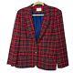 Pendleton Vintage Womens Wool Blazer Red Size 14 Tartan Plaid Two Button Jacket