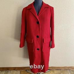 Pendleton Womens Trench Red Wool Long Coat Belt Lined 3 Button Belted Vintage