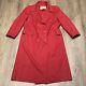 Pendleton Womens Vintage Long Trench Coat Size 44 Virgin Wool Red Long Sleeve
