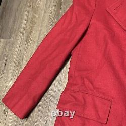 Pendleton Womens Vintage Long Trench Coat Size 44 Virgin Wool Red Long Sleeve