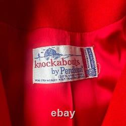 Pendleton women's vintage knockabouts 100% wool red coat made in usa
