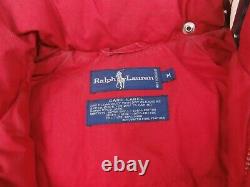 Polo Ralph Lauren Down Jacket Equestrian Horses Puffer Ski Coat Med Vintage Red