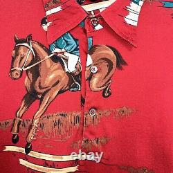 Polo Ralph Lauren Equestrian Polo Player All Over Print Shirt Women's Small