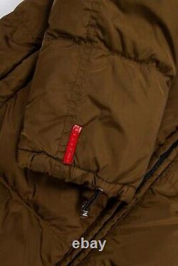 Prada Luna Rossa Vintage Red Tab Nylon Puffer Down Jacket Size 42
