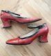 Prada Vintage Red And Black Patent Heels Pumps Womens 38