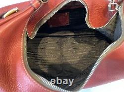 Prada Vitello Leather Bag Hobo Red Shoulder Handbag