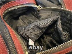 Prada Vitello Leather Bag Hobo Red Shoulder Handbag