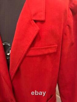 RARE 50'S HELGA RED ULTRA-SUEDE EUC Vintage COAT WITH BELT WOMEN M