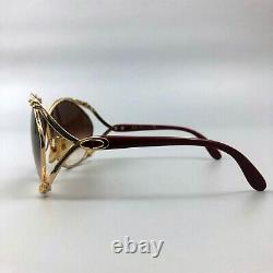RARE Christian Dior Ladies 2056 Vintage Oversize Butterfly Gold & Red Sunglasses