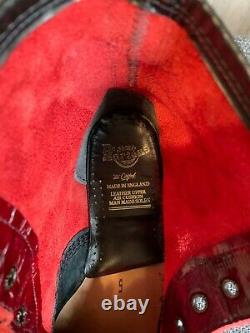 RARE Dr. Doc Martens Vintage Leather Boots Cranberry Red Made in England US7