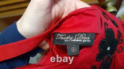 RARE Trashy Diva Red Black Patsy Embroider VINTAGE 1950s COUNTRY GLAM DRESS 6