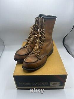 READ Vintage RED WING Boots Womens Size 7.5 Moc Toe Brown Leather Made in USA
