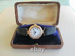 ROLEX Wristwatch W&D case VINTAGE 9k Pink GOLD RED 12 Ladies c. 1916 with box
