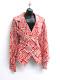 Rappings Women's Vintage Blazer Jacket, Red White Tribal Print Buttoned- Size 10