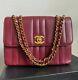 Rare Chanel Vintage Mademoiselle 24k Gold Hardware Red Caviar Leather Flap Bag