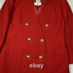 Rare Celine vintage red womens wool blazer jacket with pockets size 42