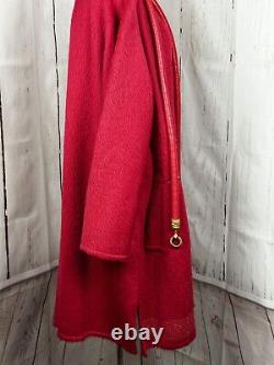Rare Gianfranco Ferre Italy Vintage Red Alpaca Wool Teddy Coat With Embroidery