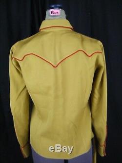 Rare NATHAN TURK Vtg early 40s Women Mustard Red Western Shirt & Pant Set-XS-S