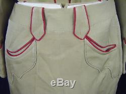 Rare NATHAN TURK Vtg early 40s Women Mustard Red Western Shirt & Pant Set-XS-S