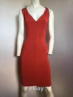 Rare Vintage 90s Alaia Vermilion Red Rayon Cross-back Dress S/M