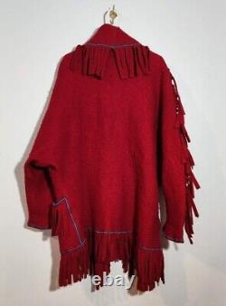 Rare Vintage Cindy Owings Designs Wool Fringe Coat