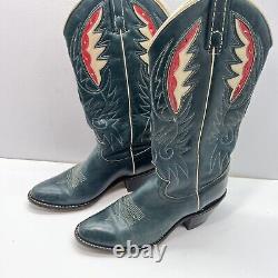 Rare Vintage Red White Blue Women's ACME Sz 6.5 M USA Made Patriotic Boots